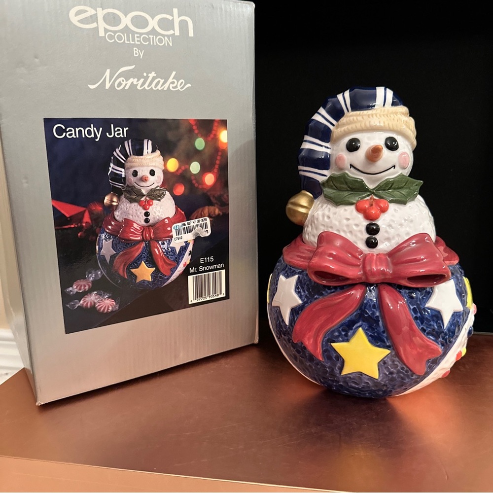 Epoch Collection Noritake Mr. Snowman E115 Candy Jar